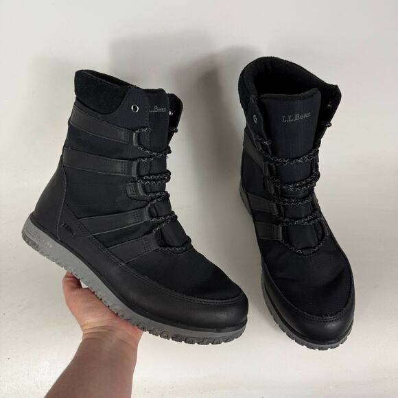 L.L.Bean Ultralight Trek 2.5 Insulated Boots Mens 10 Black Lace-Up Waterproof - Picture 1 of 10